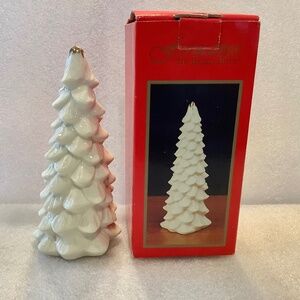 Vintage White Porcelain Christmas Tree with Gold Top Formalities by Baum Bros